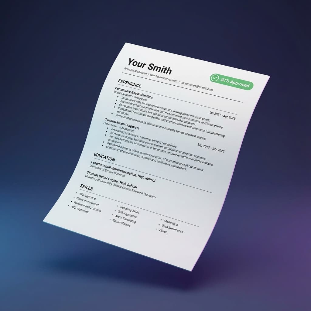 Professional ATS-optimized resume mockup